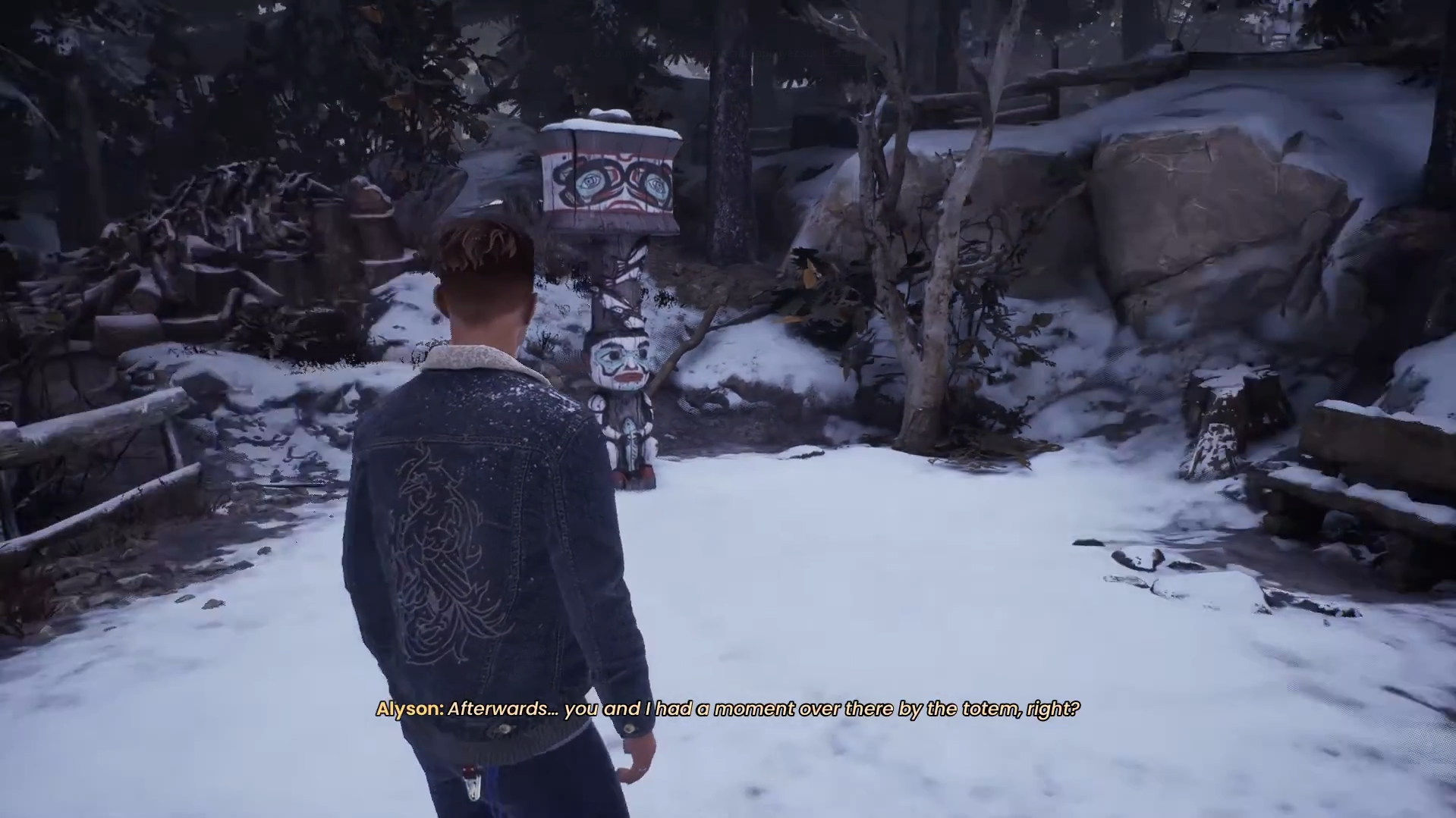 Dialogue cue hinting what the player could interact with